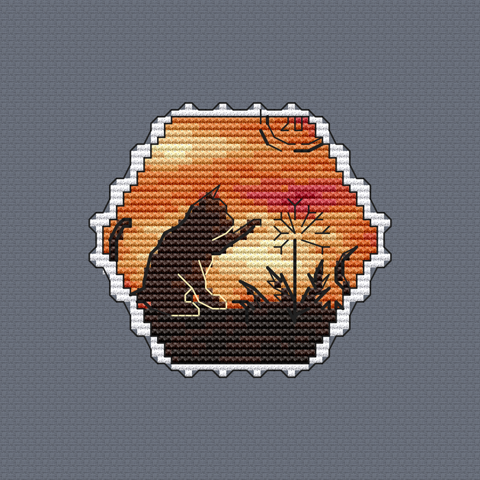 Sunset. Post Stamps - PDF Cross Stitch Pattern