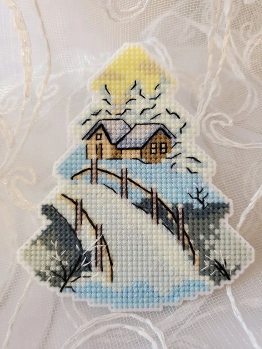 Houses behind the bridge - PDF Cross Stitch Pattern