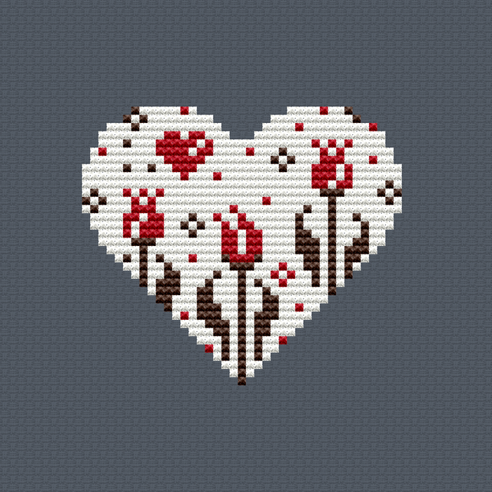 Tulip Heart - PDF Cross Stitch Pattern