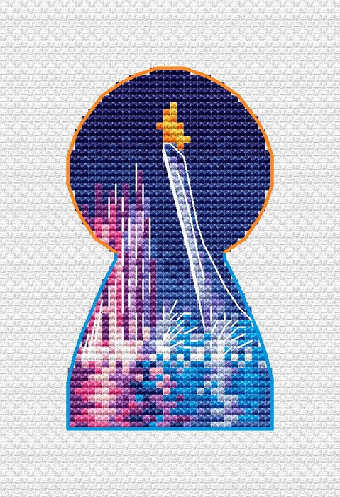 Set of three wells: Olympic Park, Seaport, Akhun Tower - PDF Cross Stitch Pattern