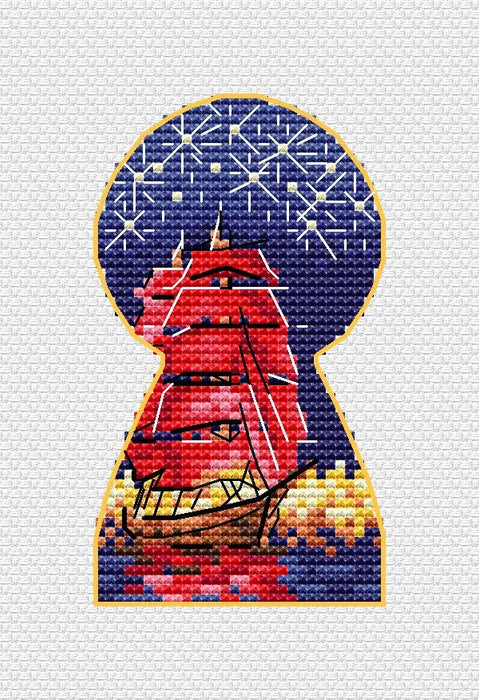 Set of three wells: Lakhta - center, Scarlet Sails, St. Isaac's Cathedral - PDF Cross Stitch Pattern