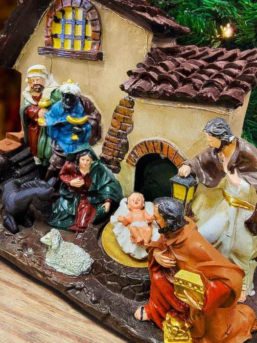 Christmas Village with LED Lights. Holy Family Scene F07M4-1-H530