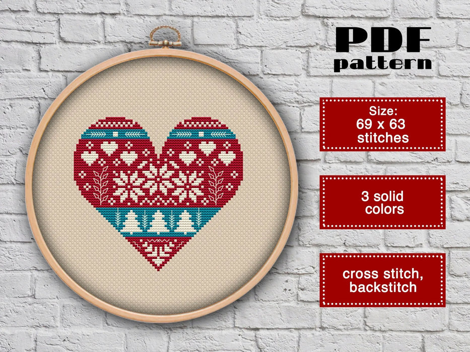 Christmas heart - PDF Cross Stitch Pattern