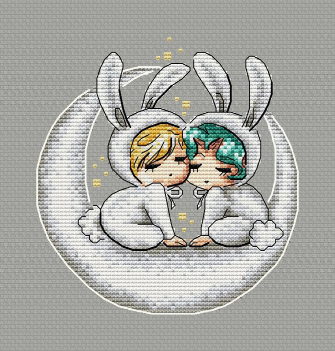 Baby rabbits. Haruka and Michiru - PDF Cross Stitch Pattern