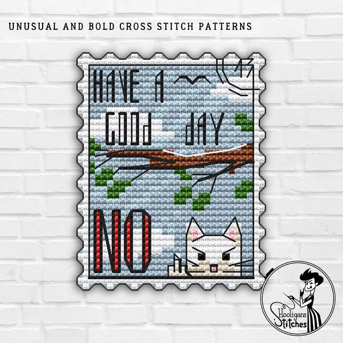 Postage stamp. Have a good day - PDF Cross Stitch Pattern