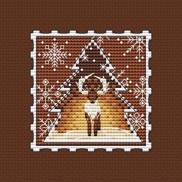 Gingerbread Deer - PDF Cross Stitch Pattern