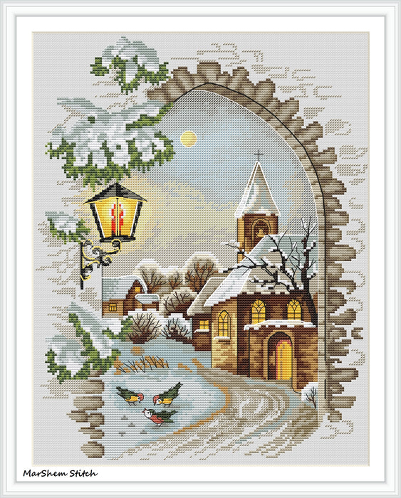 Street in Snow - PDF Cross Stitch Pattern