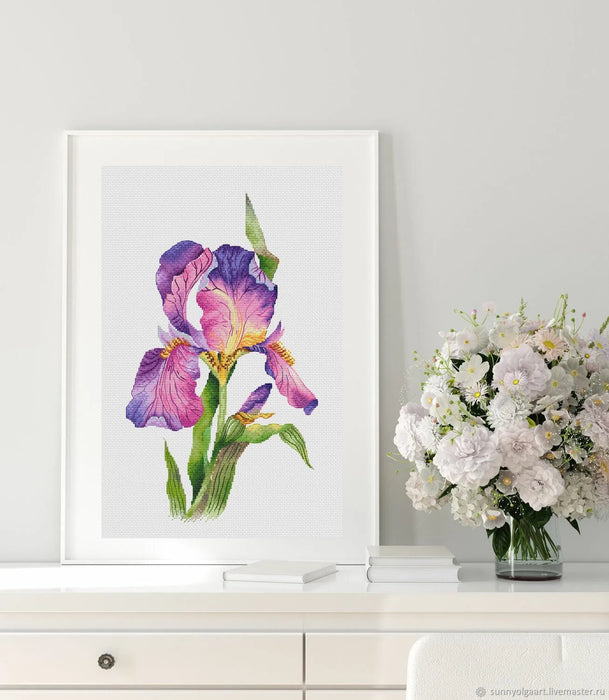 Lilac Iris - PDF Cross Stitch Pattern