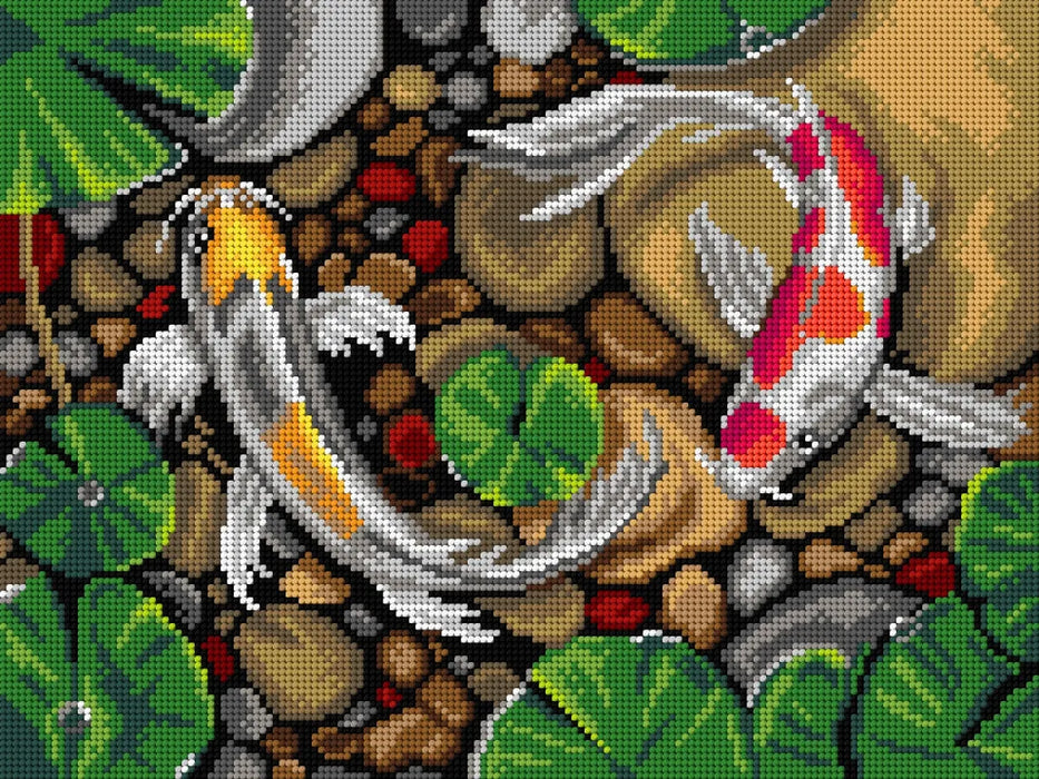 Needlepoint canvas for halfstitch without yarn Koi Carps 3006J