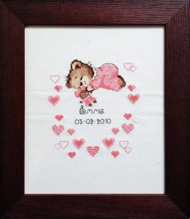 Girls Birth Announcement R1123 Counted Cross Stitch Kit