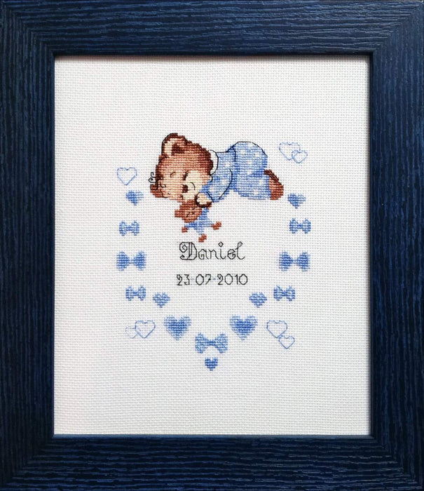 Boys Birth Announcement R1124 Counted Cross Stitch Kit