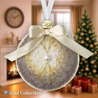 Cross-stitch kits on a plastic base Christmas Ornament - Pearl Bauble FLX-142