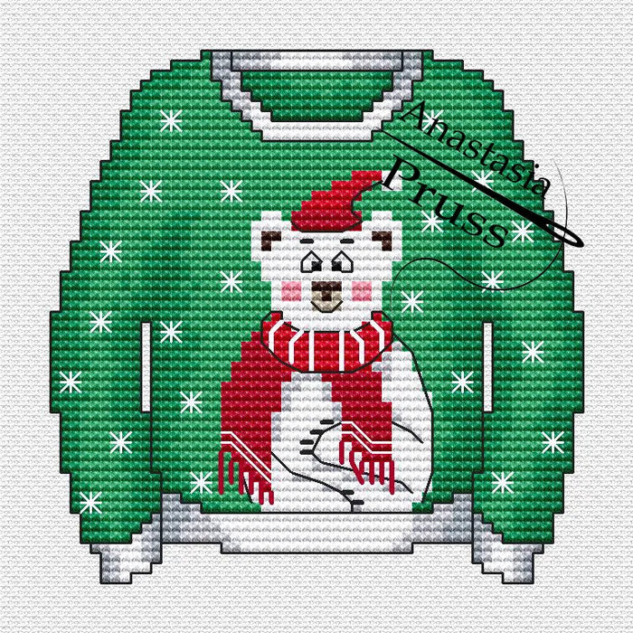 Sweater. The White Bear - PDF Cross Stitch Pattern