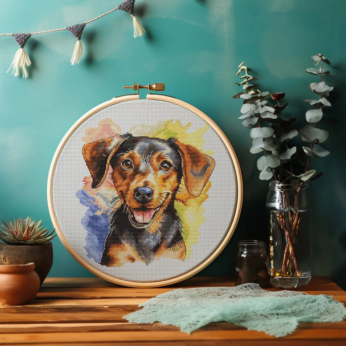 Watercolor Dachshund - PDF Cross Stitch Pattern