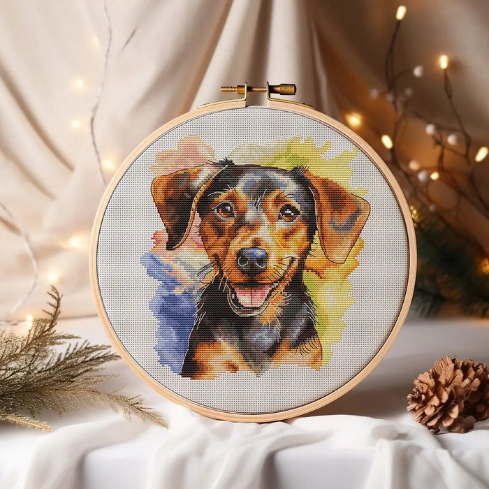 Watercolor Dachshund - PDF Cross Stitch Pattern