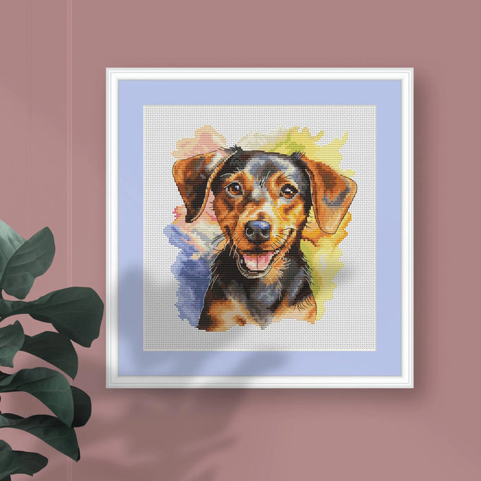 Watercolor Dachshund - PDF Cross Stitch Pattern