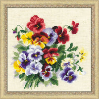 Pansy Medley  R1516 Counted Cross Stitch Kit