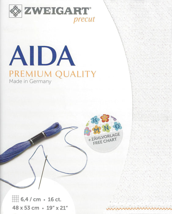 Precut Aida 16 count Opalescent White 3251/11