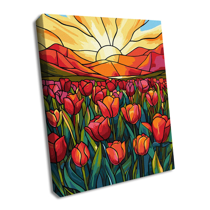 Painting by Numbers kit A field of tulips KHO3282