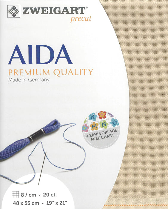 Precut Aida extra fine 20 count Light Mocha 3326/309