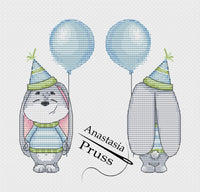 Bunny with a Balloon - PDF Cross Stitch Pattern
