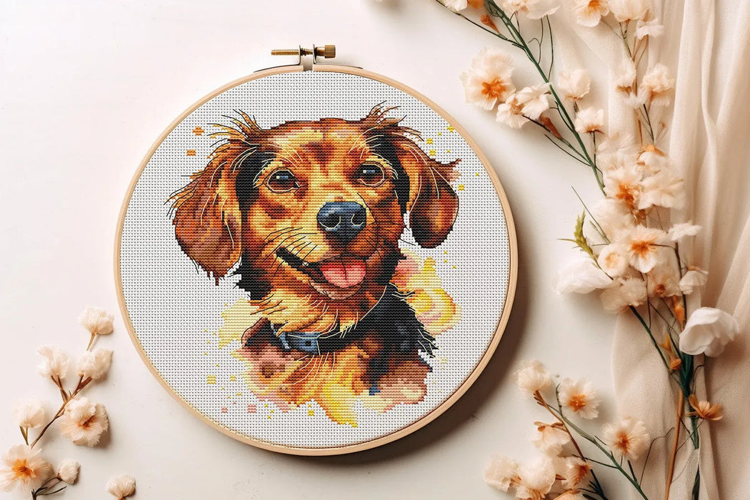 Watercolor Chiweenie - PDF Cross Stitch Pattern