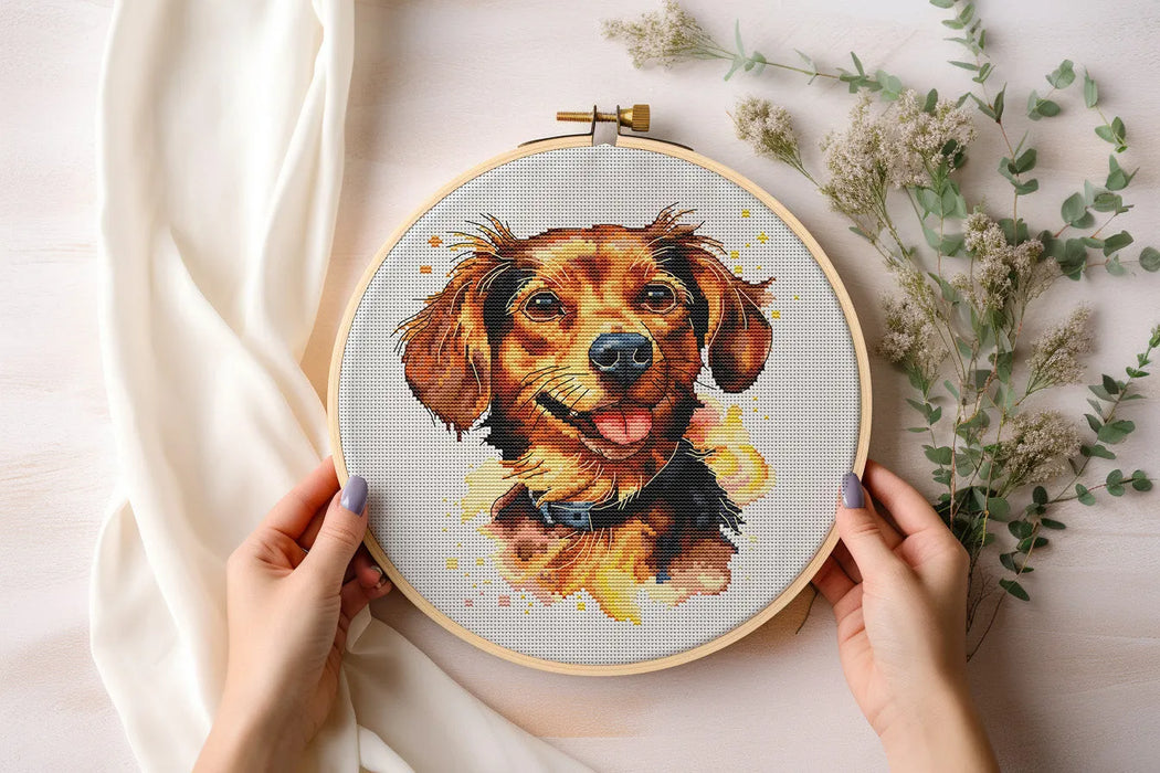 Watercolor Chiweenie - PDF Cross Stitch Pattern