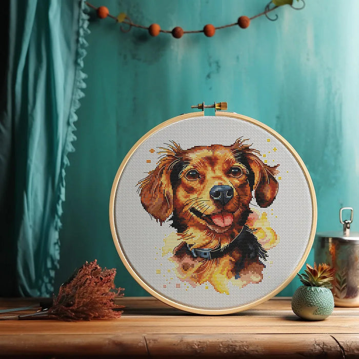 Watercolor Chiweenie - PDF Cross Stitch Pattern