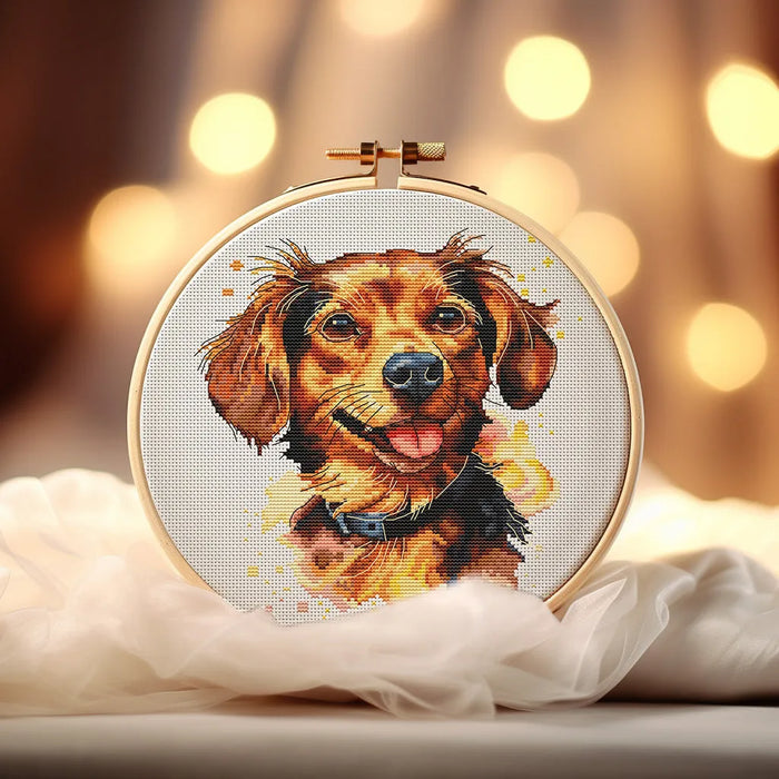 Watercolor Chiweenie - PDF Cross Stitch Pattern