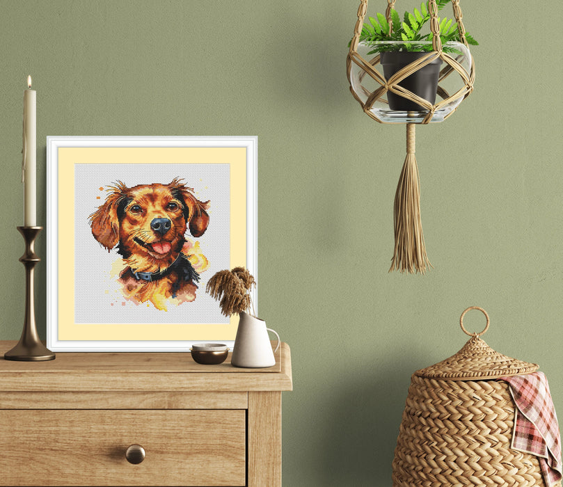 Watercolor Chiweenie - PDF Cross Stitch Pattern