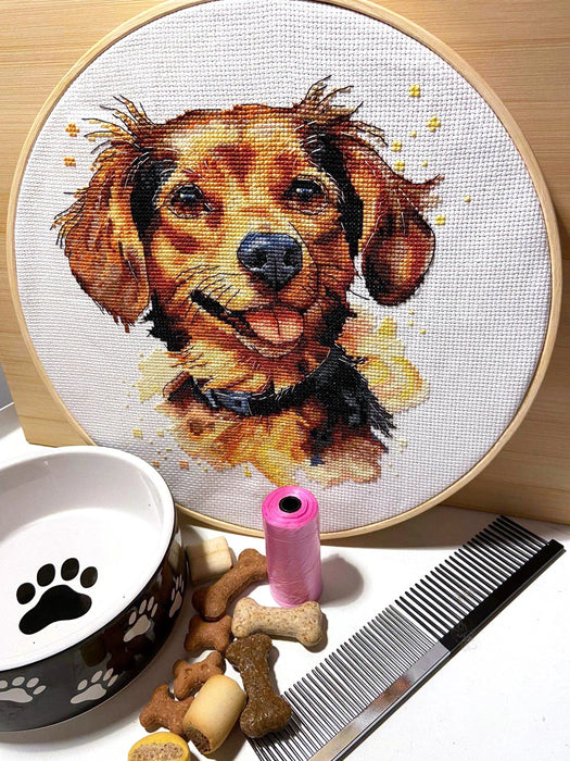 Watercolor Chiweenie - PDF Cross Stitch Pattern