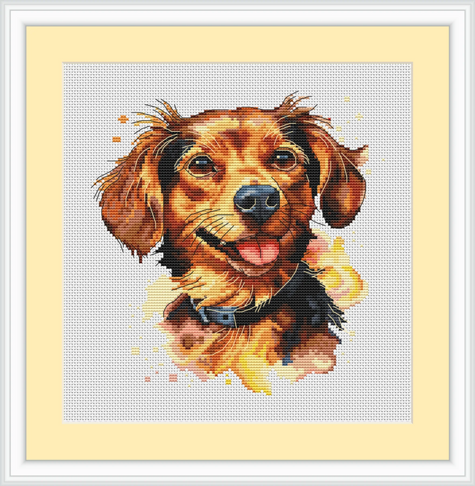 Watercolor Chiweenie - PDF Cross Stitch Pattern