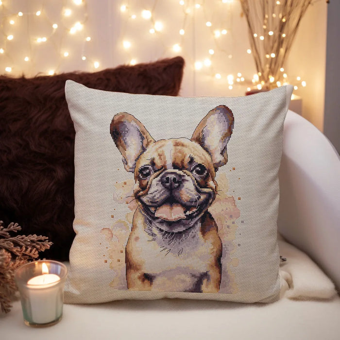 Watercolor Bulldog - PDF Cross Stitch Pattern