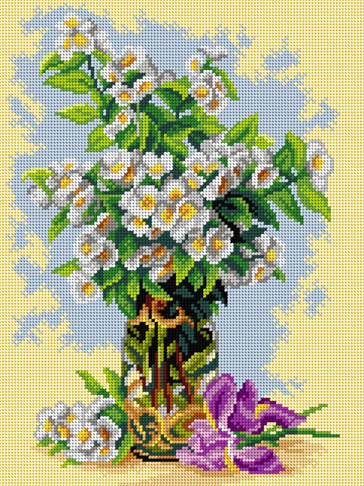 Gobelin canvas for halfstitch without yarn after Paul de Longpre - Summer Flowers 3507J