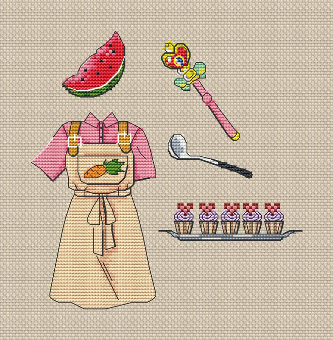 Usagi Doll. Set with apron - PDF Cross Stitch Pattern