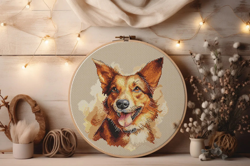 Watercolor German Shepherd - PDF Cross Stitch Pattern