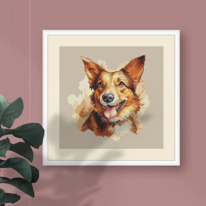 Watercolor German Shepherd - PDF Cross Stitch Pattern