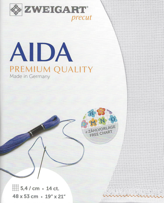 Zweigart Precut Stern-Aida 14 count Silvery Moon 3706/7011