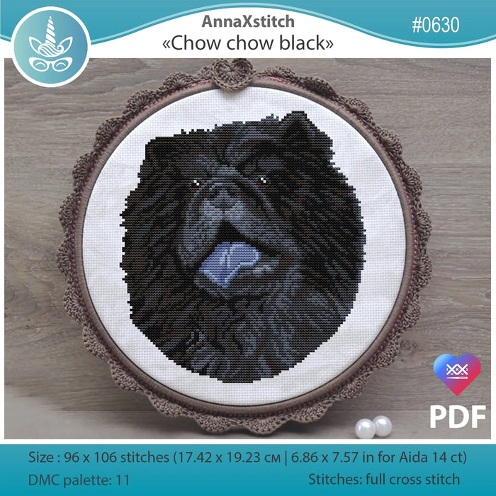 Chow chow black - PDF Cross Stitch Pattern