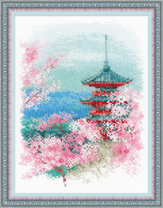 Sakura. Pagoda R1743 Counted Cross Stitch Kit