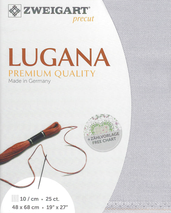 Zweigart Precut Lugana 25 count Blue Grey 3835/713