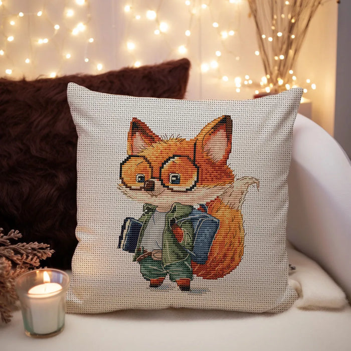 Smart Fox Student - PDF Cross Stitch Pattern