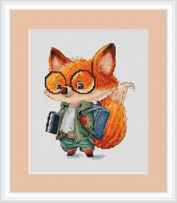 Smart Fox Student - PDF Cross Stitch Pattern