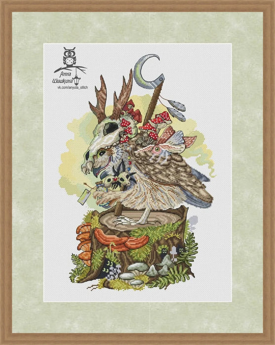 Owl Shaman - PDF Cross Stitch Pattern