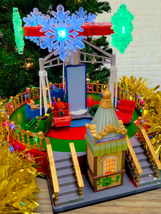 Christmas Carousel Decoration. Animated Christmas Village F07M4-14-W205