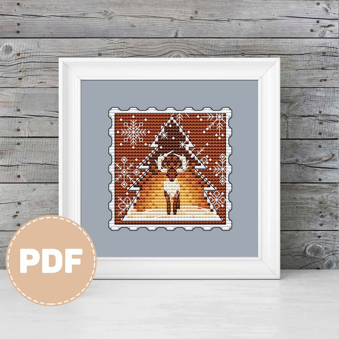 Gingerbread Deer - PDF Cross Stitch Pattern