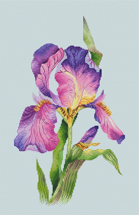 Lilac Iris - PDF Cross Stitch Pattern