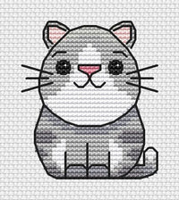 The Grey Cat - PDF Cross Stitch Pattern