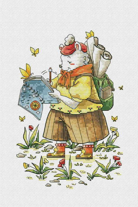 Naturalist Bear - PDF Cross Stitch Pattern