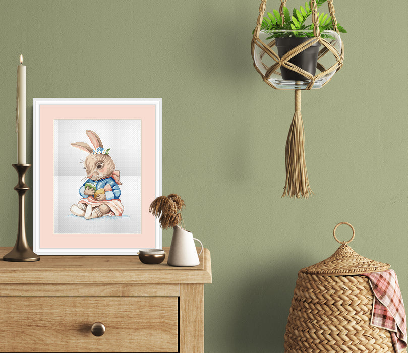 Bunny with Eggs - PDF Cross Stitch Pattern